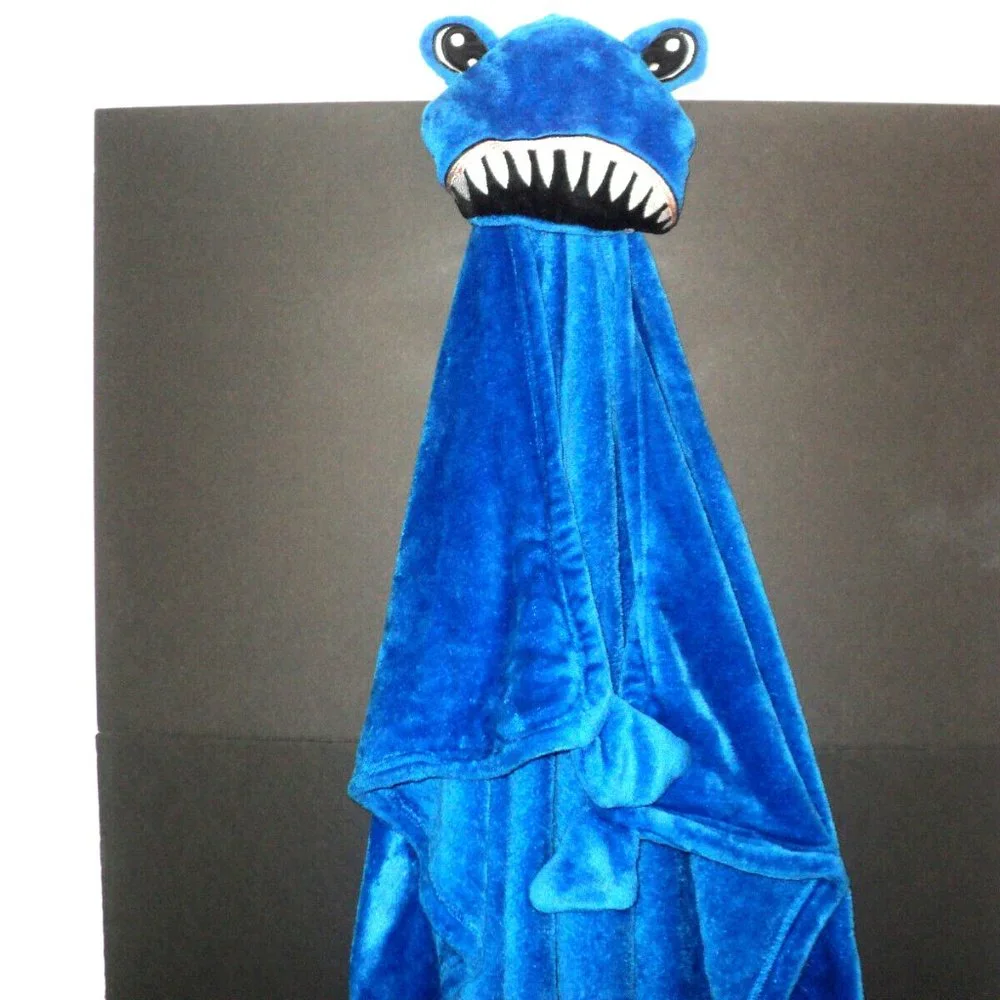 Northpoint Kids Bath or Beach Towel Shark Hooded Boy's Royal Blue Soft